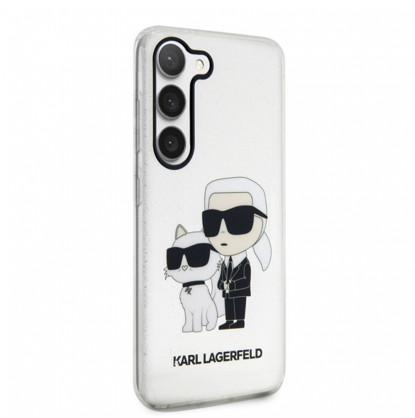 Karl Lagerfeld IML Glitter Karl och Choupette NFT-fodral till Samsung Galaxy S23+ Transparent