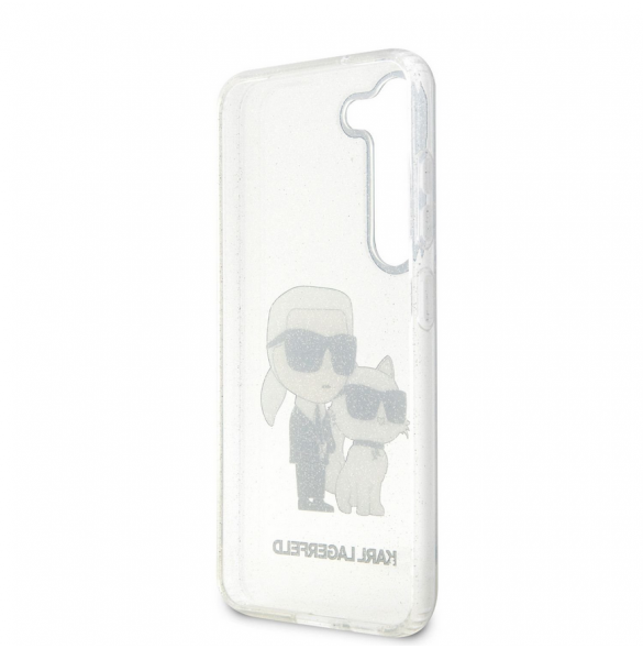 Karl Lagerfeld IML Glitter Karl och Choupette NFT-fodral till Samsung Galaxy S23+ Transparent