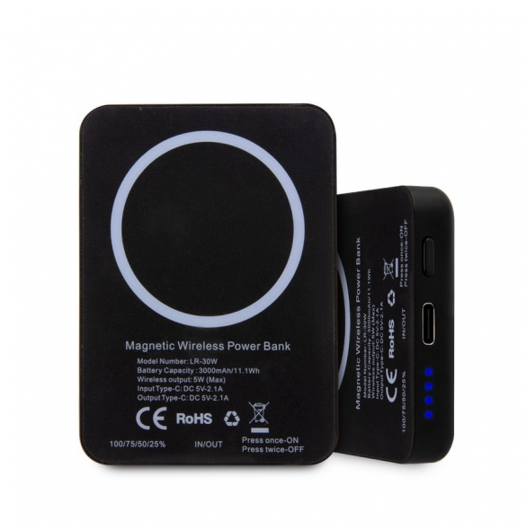 Karl Lagerfeld Ikonik NFT MagSafe Powerbank 3000mAh Svart