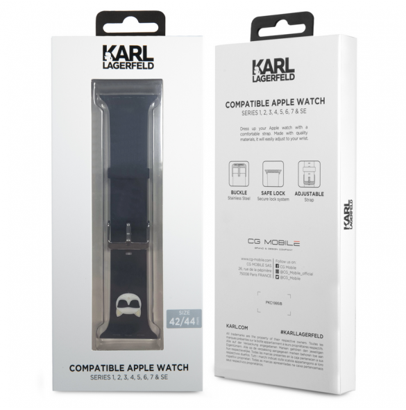 Karl Lagerfeld Choupette Head Watch Armband för Apple Watch 42/44mm Svart