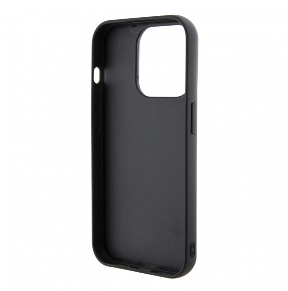 Karl Lagerfeld Fixed Glitter Metal Ikonik Fodral för iPhone 15 Pro Svart