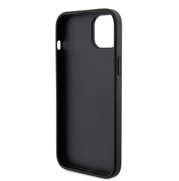 Karl Lagerfeld Fixed Glitter Metal Ikonik Fodral för iPhone 15 Plus Svart