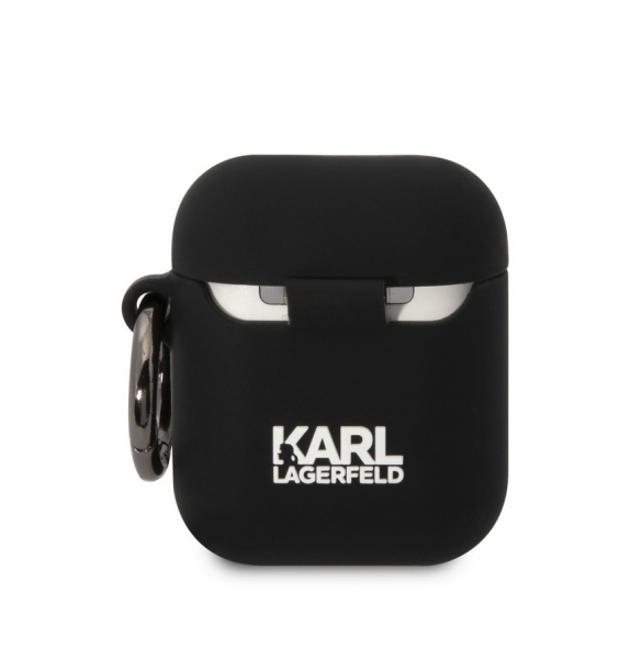 Karl Lagerfeld 3D-logotyp NFT Karl och Choupette silikonfodral för AirPods 1/2 svart