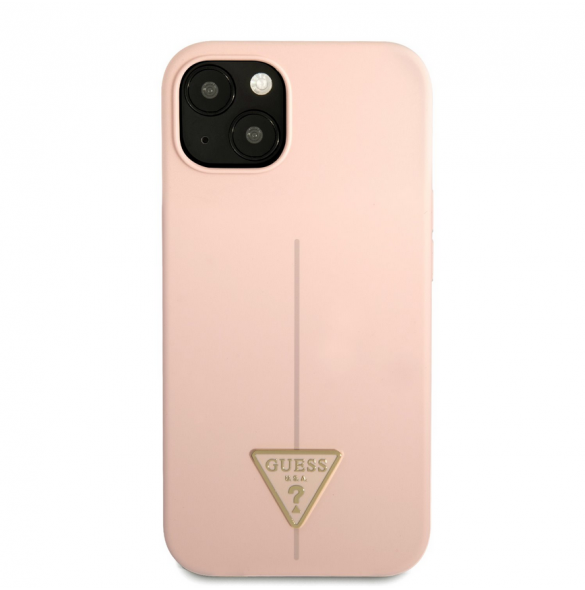 Guess Silicone Line Triangle Fodral till iPhone 13 Rosa
