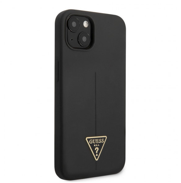 Guess Silicone Line Triangle Fodral till iPhone 13 Svart