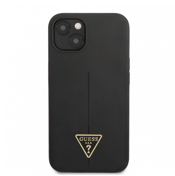 Guess Silicone Line Triangle Fodral till iPhone 13 Svart