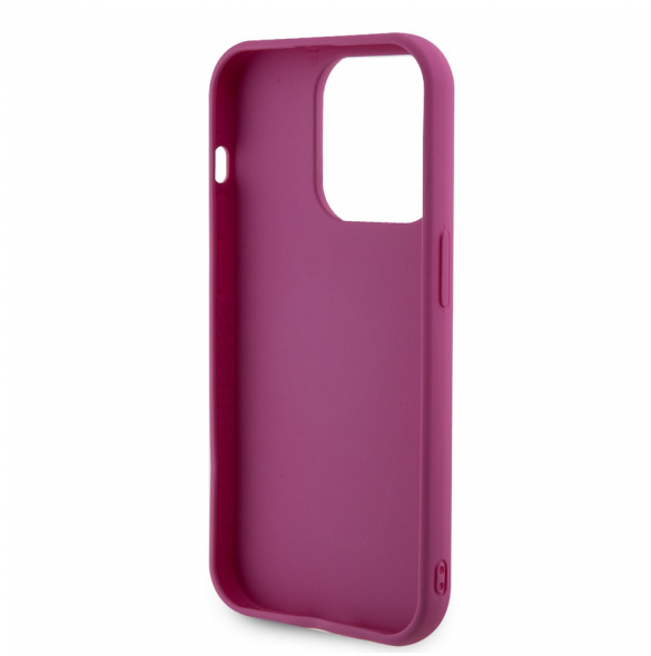 Guess Sequin Script Logofodral för iPhone 14 Pro Magenta