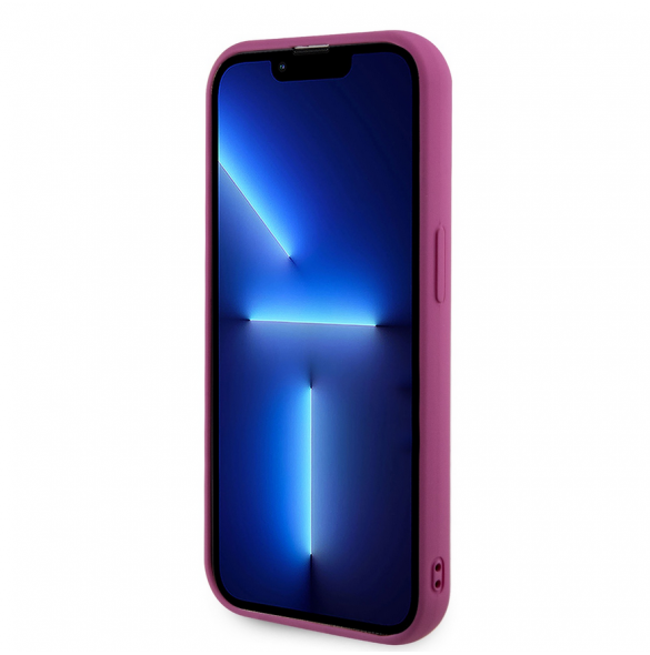 Guess Sequin Script Logofodral för iPhone 14 Pro Magenta