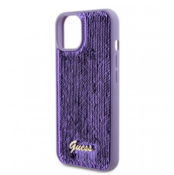 Guess Sequin Script Logofodral för iPhone 13 Lila