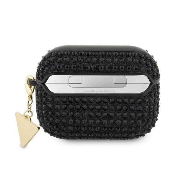 Guess Rhinestones Triangle Metal Logo Fodral för AirPods Pro Black