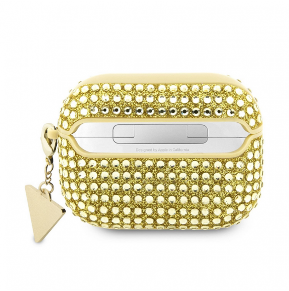 Guess Rhinestones Triangle metalllogofodral för AirPods Pro 2 Gold