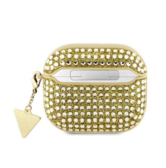 Guess Rhinestones Triangle metalllogofodral för AirPods 3 Gold