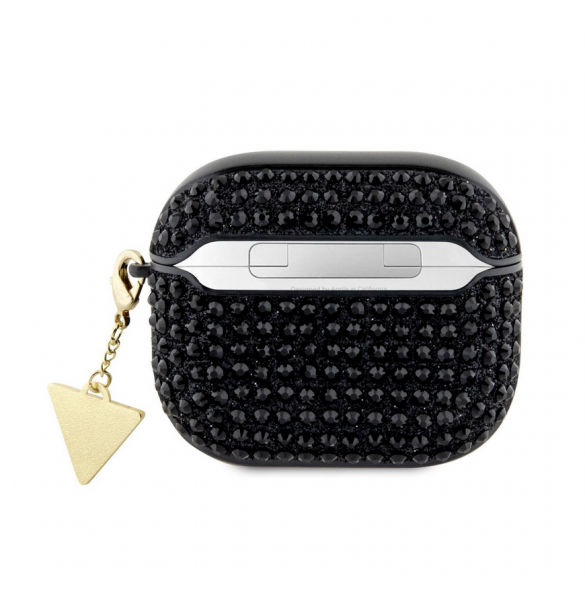 Guess Rhinestones Triangle metalllogofodral för AirPods 3 Black