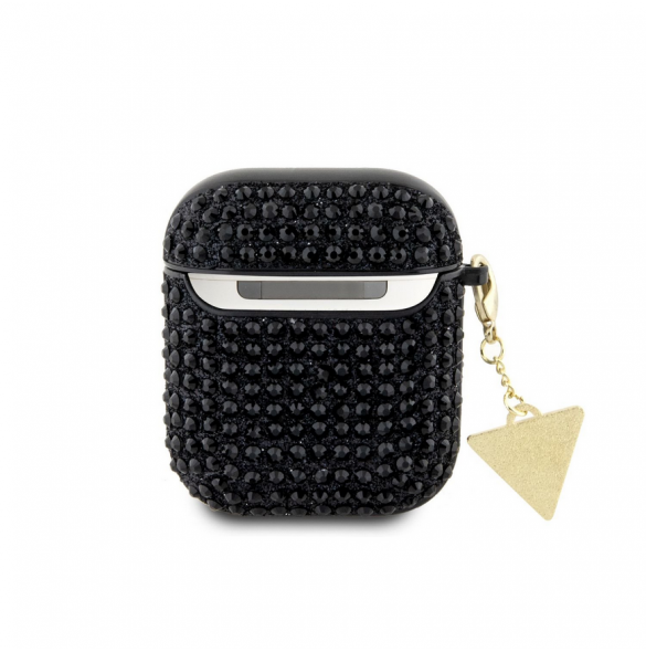 Guess Rhinestones Triangle metalllogofodral för AirPods 1/2 svart