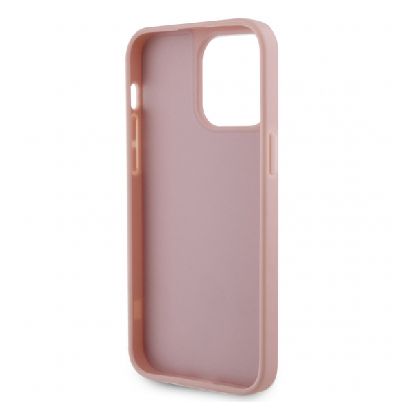 Guess Rhinestones Triangle metalllogofodral för iPhone 15 Pro Max Rosa