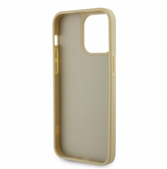 Guess Rhinestones Triangle metalllogofodral för iPhone 15 Pro Max Gold