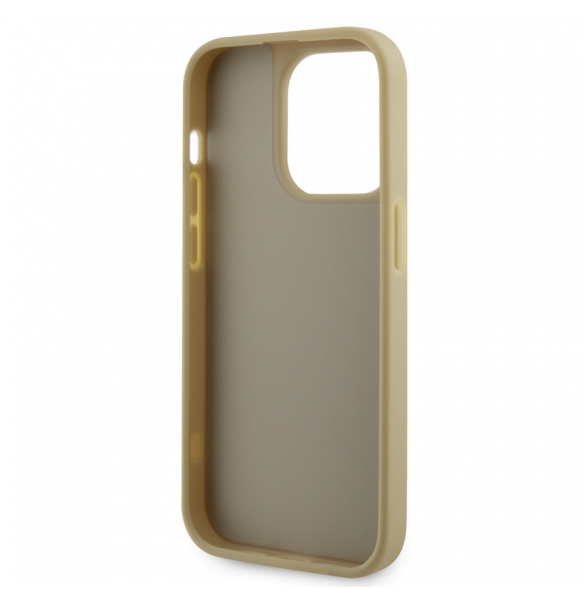 Guess Rhinestones Triangle metalllogofodral för iPhone 15 Pro Gold