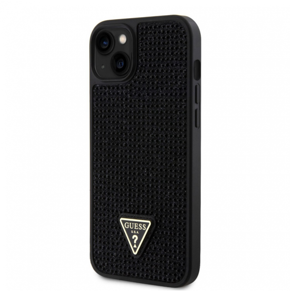 Guess Rhinestones Triangle Metal Logo Fodral till iPhone 15 Plus Svart