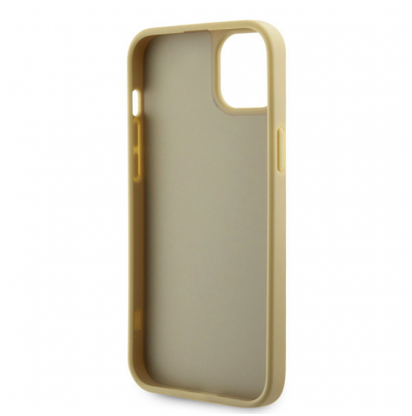 Guess Rhinestones Triangle metalllogofodral för iPhone 15 Gold