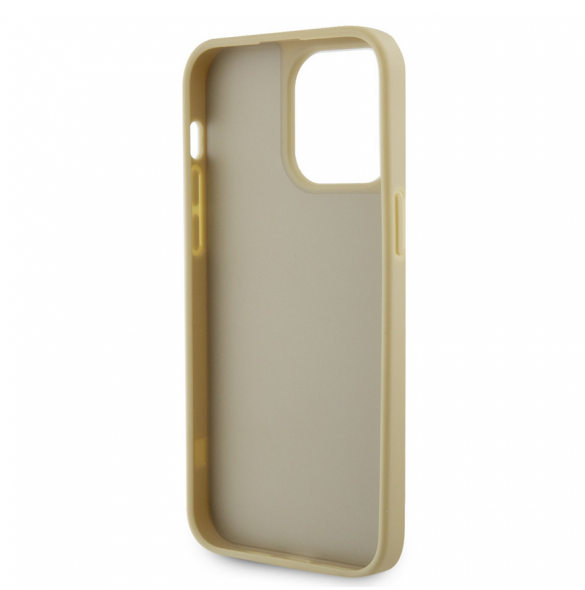 Guess Rhinestones Triangle metalllogofodral för iPhone 14 Pro Max Gold