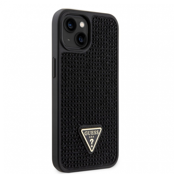 Guess Rhinestones Triangle Metal Logo Fodral till iPhone 14 Svart
