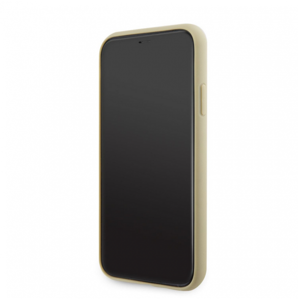 Guess Rhinestones Triangle metalllogofodral för iPhone 11 Gold
