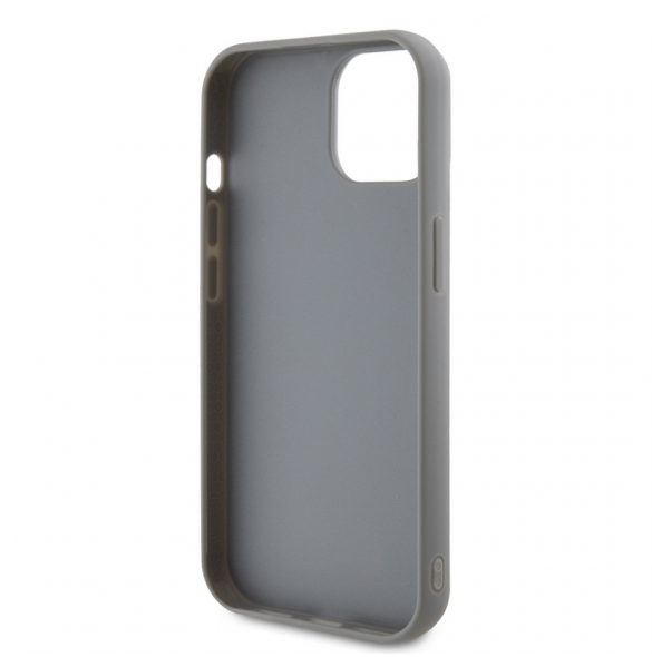 Guess PU Square Mirror Script Logo Fodral till iPhone 15 Silver