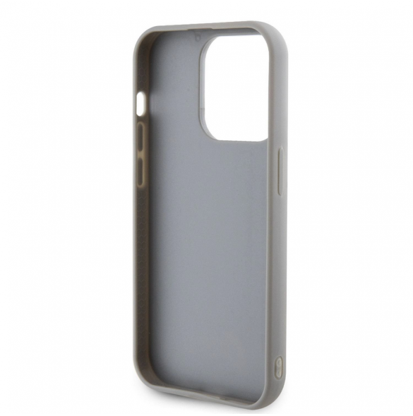 Guess PU Square Mirror Script Logo Fodral för iPhone 15 Pro Silver