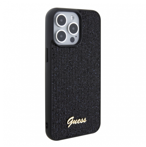 Guess PU Square Mirror Script Logo Fodral för iPhone 15 Pro Max Svart