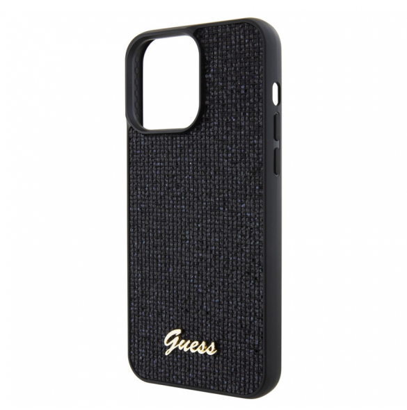 Guess PU Square Mirror Script Logo Fodral för iPhone 15 Pro Max Svart