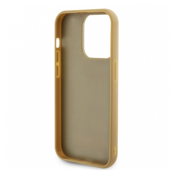 Guess PU Square Mirror Script Logo Fodral för iPhone 15 Pro Gold