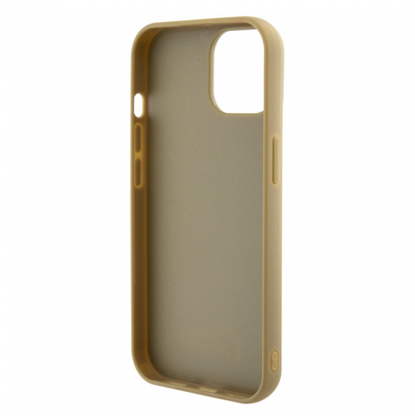 Guess PU Square Mirror Script Logo Fodral för iPhone 15 Gold