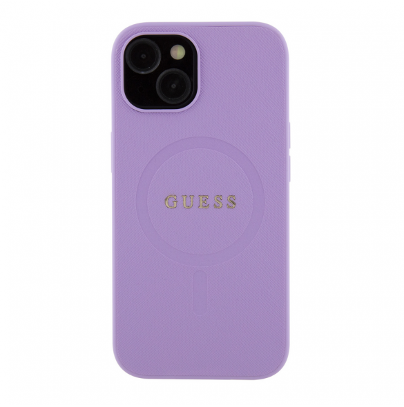 Guess PU Saffiano MagSafe Fodral till iPhone 15 Lila