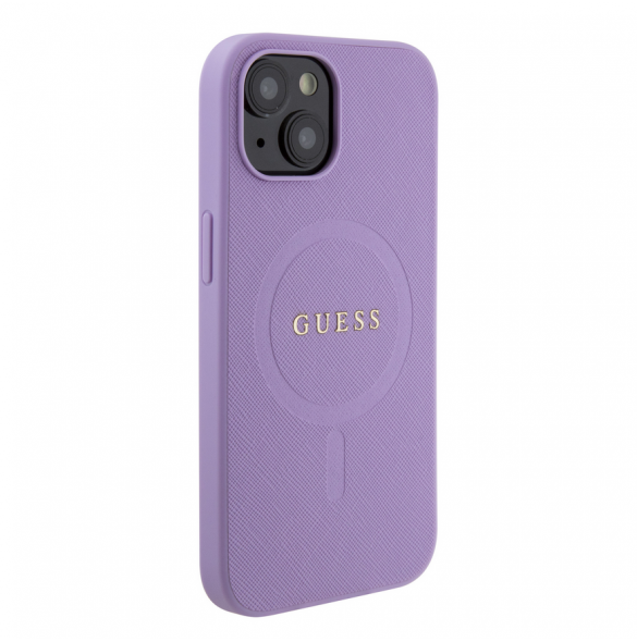 Guess PU Saffiano MagSafe Fodral till iPhone 15 Lila