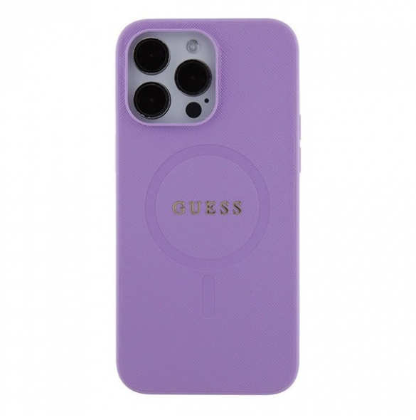 Guess PU Saffiano MagSafe Fodral till iPhone 15 Pro Lila