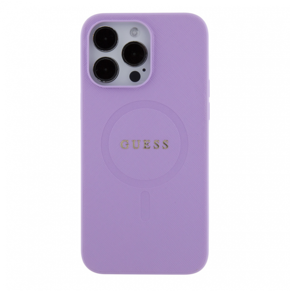 Guess PU Saffiano MagSafe Fodral till iPhone 15 Pro Max Lila