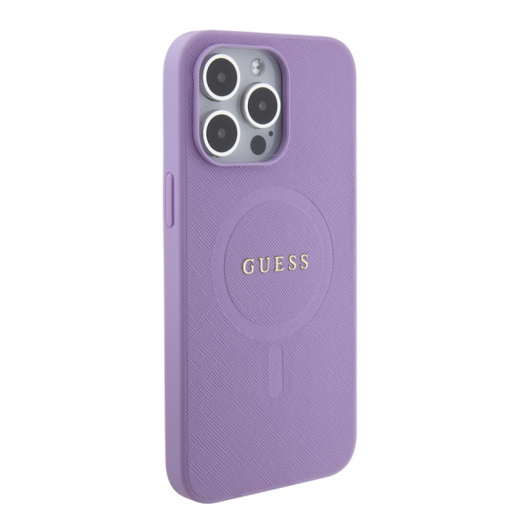 Guess PU Saffiano MagSafe Fodral till iPhone 15 Pro Max Lila