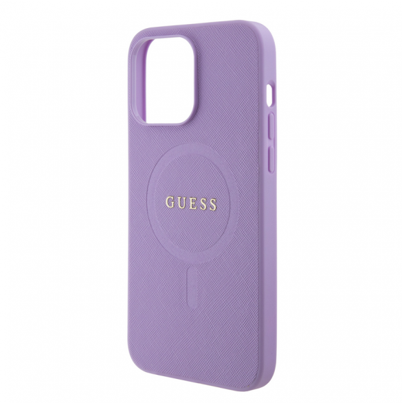 Guess PU Saffiano MagSafe Fodral till iPhone 15 Pro Max Lila