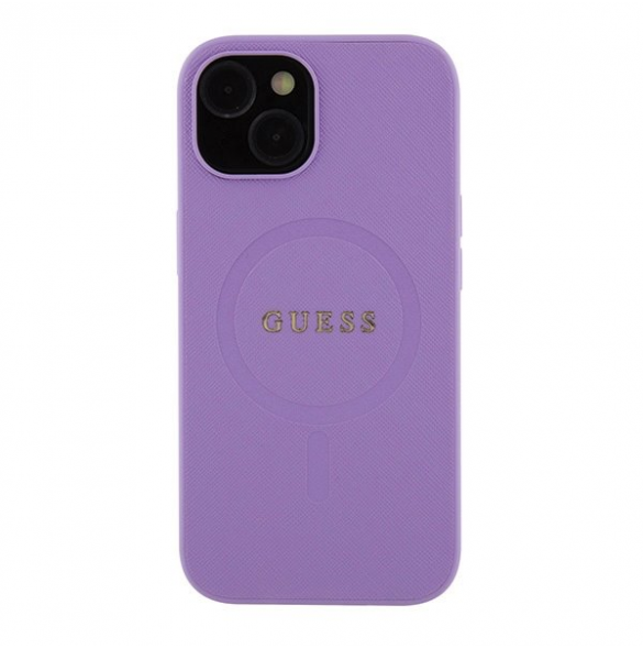 Guess PU Saffiano MagSafe Fodral till iPhone 15 Plus Lila