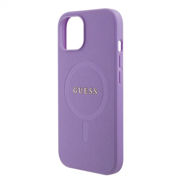 Guess PU Saffiano MagSafe Fodral till iPhone 15 Plus Lila