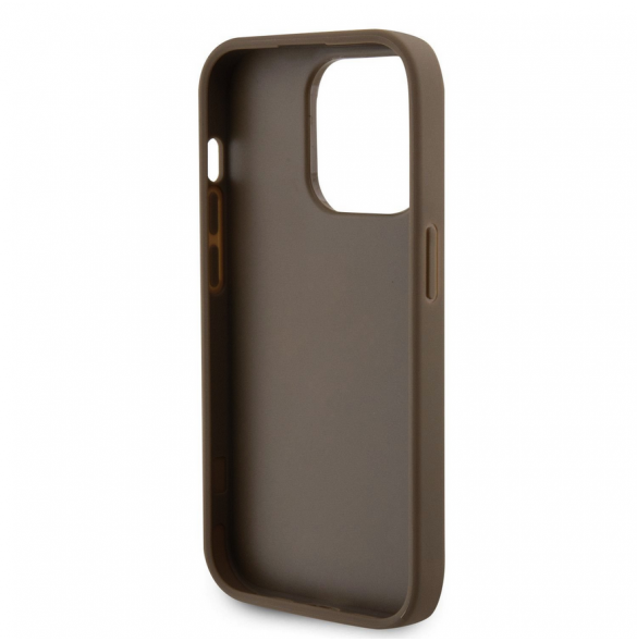Guess PU Perforated 4G Glitter Metal Logo-fodral för iPhone 15 Pro Taupe