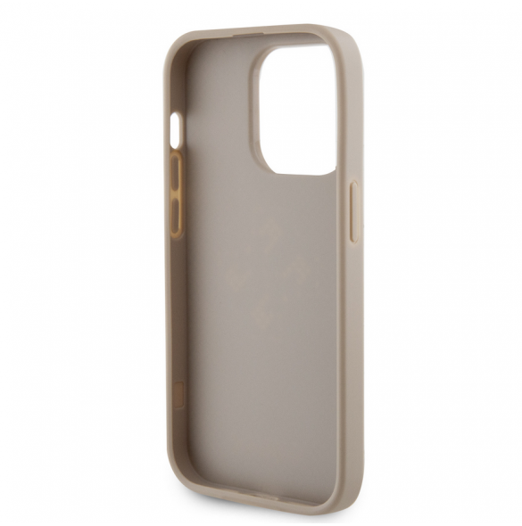 Guess PU Perforated 4G Glitter Metal Logo-fodral för iPhone 15 Pro Max Gold