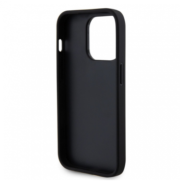Guess PU Perforated 4G Glitter Metal Logo Fodral för iPhone 15 Pro Svart