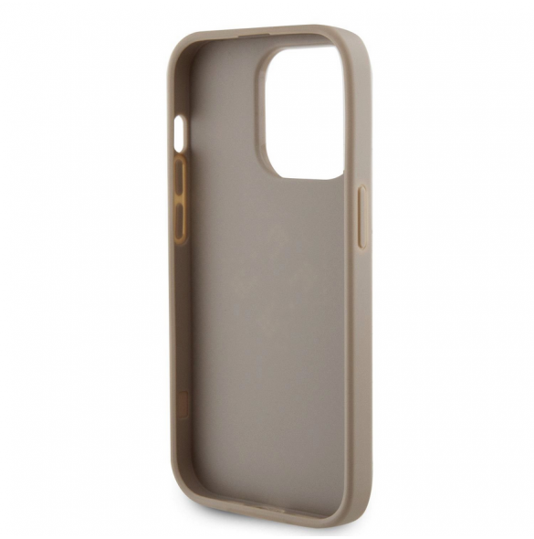 Guess PU Perforated 4G Glitter Metal Logo-fodral för iPhone 14 Pro Max Gold
