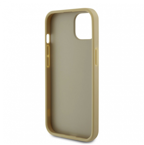 Guess PU Perforerad 4G Glitter Metal Logotypfodral för iPhone 13 Gold
