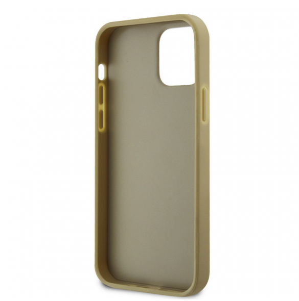 Guess PU Perforated 4G Glitter Metal Logo-fodral för iPhone 12/12 Pro Gold