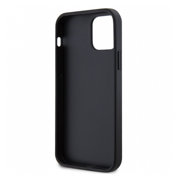 Guess PU Perforated 4G Glitter Metal Logo Fodral för iPhone 12/12 Pro Svart