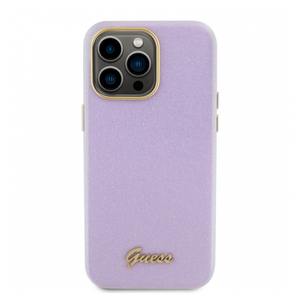 Guess PU Glitter helt inslaget fodral till iPhone 15 Pro Max Lilac
