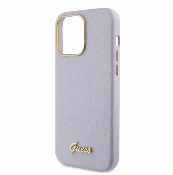 Guess PU Glitter helt inslaget fodral till iPhone 15 Pro Max Lilac