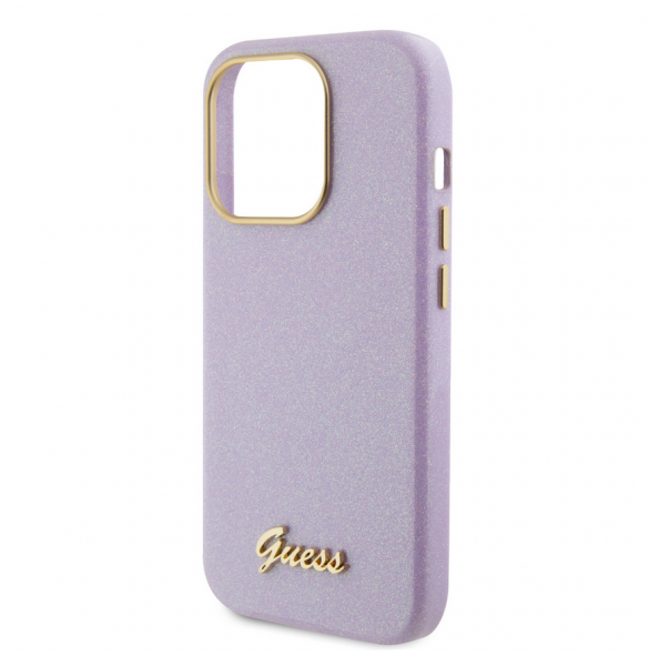 Guess PU Glitter helt inslaget fodral till iPhone 15 Pro Lilac